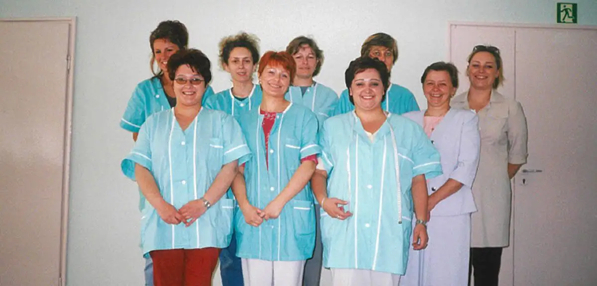First employees of NFM Group with Małgorzata Dąbrowska