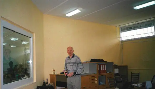 Walter Øverland in Potęgowo office Walter Øverland in Potęgowo office